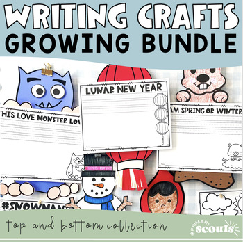 Preview of Writing Craft GROWING Bundle | Spring Writing Craftivity | Writing Prompts