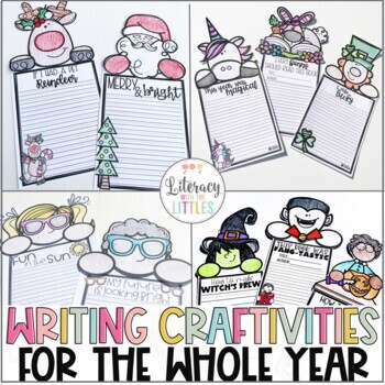 Preview of Writing Craftivities for the Whole Year  Fall Winter Spring & Summer Prompts