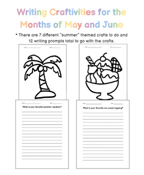 Preview of Writing Craftivities to Bring in the Summer Spirit