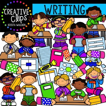 Preview of Writing Kids Clipart {Creative Clips Digital Clipart}