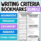 Writing Criteria Bookmarks and EDITABLE Reference Sheets B