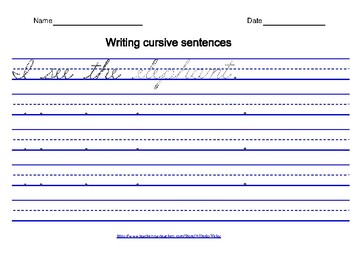Writing Cursive Sentences by Alfredo Velez | TPT