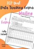 Writing Data Tracking  |  IEP Goal Tracking  |  8 Editable Forms