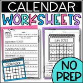Write the Date and Day of the Week: Worksheets and Sorts W