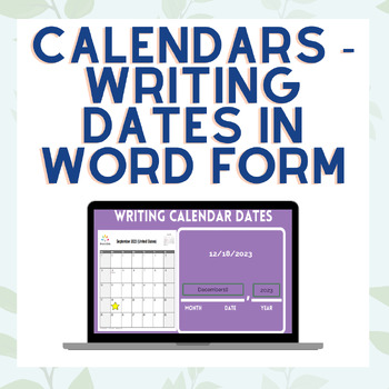 Preview of Writing Dates In Word Form | Calendar Practice | Boom Cards