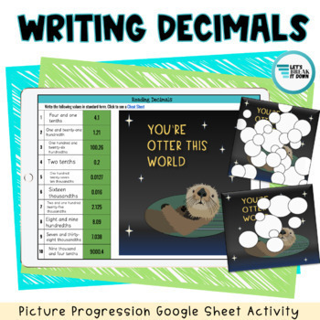 Preview of Writing Decimals Mystery Picture Reveal | Google Classroom **FREE**