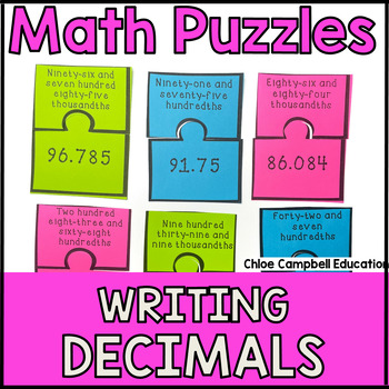 Preview of Writing Decimals in Standard Form and Word Form - 5th Grade Math Test Prep