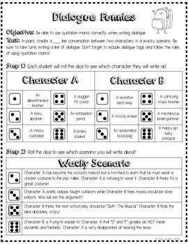 writing dialogue activity by the gilded classroom tpt