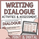 Writing Dialogue Practice Activities | Dialogue Worksheets