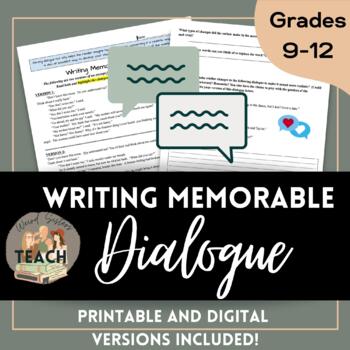 Preview of Writing Dialogue Mini Lesson Activity Printable & Digital {7-12}
