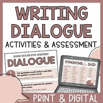 Preview of Writing Dialogue Practice Activities | Punctuating Dialogue Rules