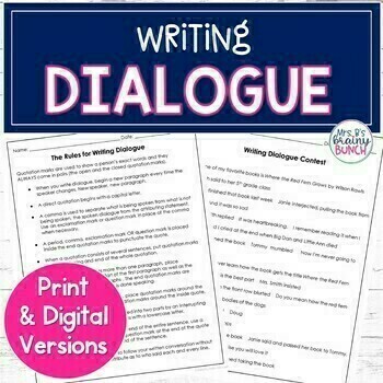 Preview of Writing Dialogue Practice | Quotation Marks Worksheets and Activities