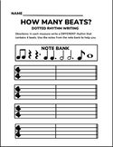 Writing Dotted Half and Quarter Note Rhythms Practice - Worksheet
