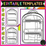 Writing EDITABLE Templates Backpack - Art- Drawing- Writin