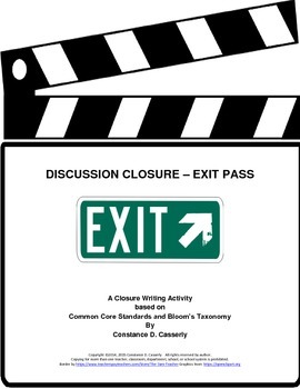Comprehension Assessment Activity - "Exit Pass" by Connie ...