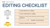 Writing Editing Checklist - Distance Learning