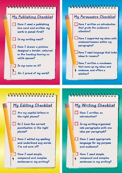 Preview of Writing Editing Publishing Persuasive Checklists