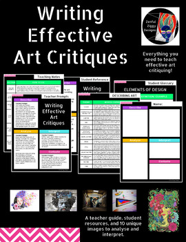 Preview of Writing Effective Art Critiques- Distance Learning Lesson and Assignment PDF