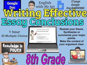 Preview of Writing Effective Essay Conclusions - English 8th grade 30 Multiple Choice 16pgs