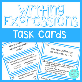 Preview of Writing Expressions Task Cards