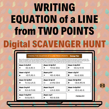 Preview of Writing Equation of a Line from 2 Points-Digital Scavenger Hunt with Symbol Path