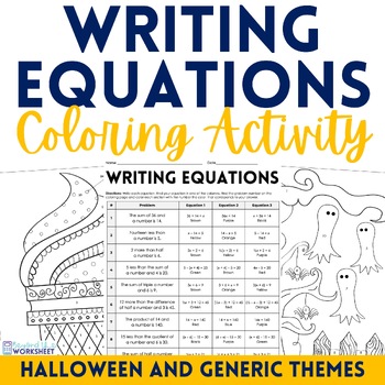 Preview of Writing Equations Activity