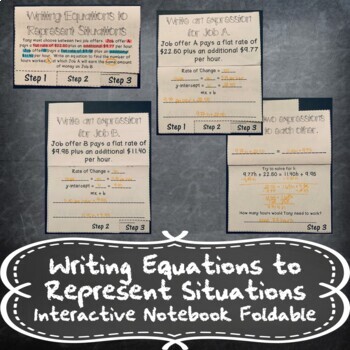 Preview of Writing Equations & Inequalities to Represent Situations Foldables + Distance