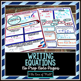 Writing Equations No Prep Note Pages