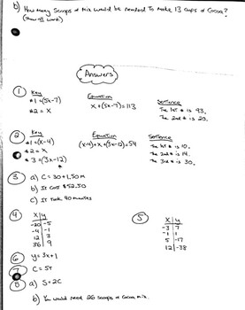 Writing Equations Study Guide by Real-Life Applications for Pre-Algebra