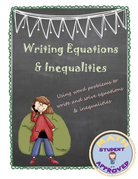 Preview of Writing Equations and Inequalities Real World Examples/Problems