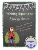 Writing Equations and Inequalities Real World Examples/Problems