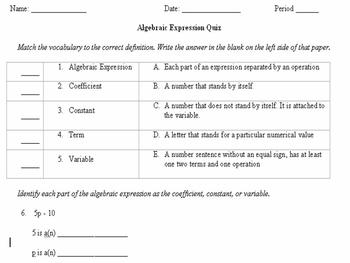 Preview of Writing Equations and Writing Expressions Packet