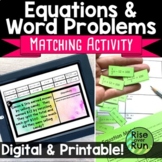 Writing Equations From Word Problems Card Sort Matching Activity
