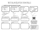 Writing Equations from Angle Relationships Guided Notes Graphic Organizer