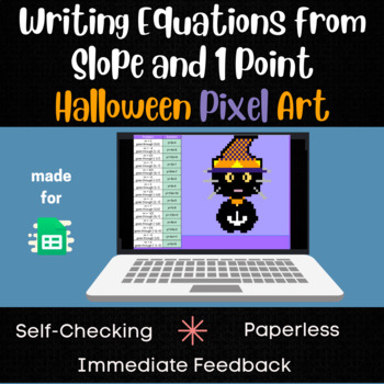 Preview of Writing Equations from Slope and One Point - Halloween Digital Math Activity