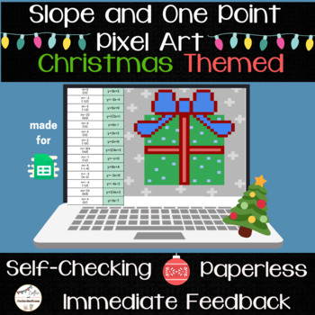 Preview of Writing Equations from Slope and One Point Pixel Art - Christmas Math Activity