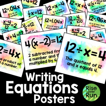 Preview of Word Problems Reference Posters for Writing Equations