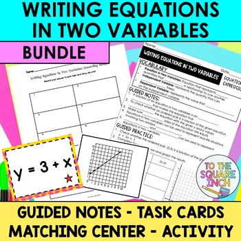 Preview of Writing Equations in 2 Variables Notes and Activities