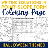 Writing Equations in Point Slope Form Halloween Coloring Worksheet