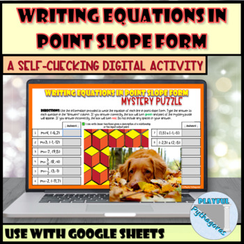 Preview of Writing Equations in Point Slope Form Self-Checking Digital Activity