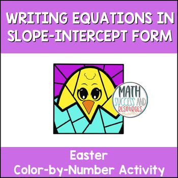 Preview of Writing Equations in Slope-Intercept Form Easter Math Coloring Activity