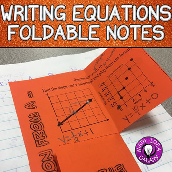 Preview of Writing Equations in Slope Intercept Form Foldable Notes