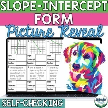 Preview of Writing Equations in Slope Intercept Form Picture Reveal