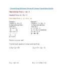 Writing Equations in Slope Intercept Guide Sheet
