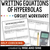 Writing Equations of Hyperbolas Self Checking Worksheet Ci