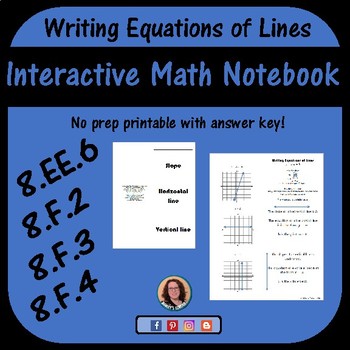 Preview of Writing Equations of Lines Foldable for Interactive Notebook