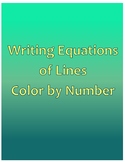Writing Equations of Lines Color by Number