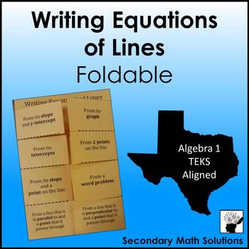 Preview of Writing Equations of Lines Foldable