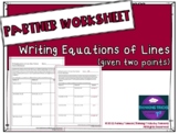 Writing Equations of Lines Given Two Points Partner Worksheet