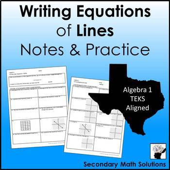 Preview of Writing Equations of Lines Notes & Practice (y = mx + b only)